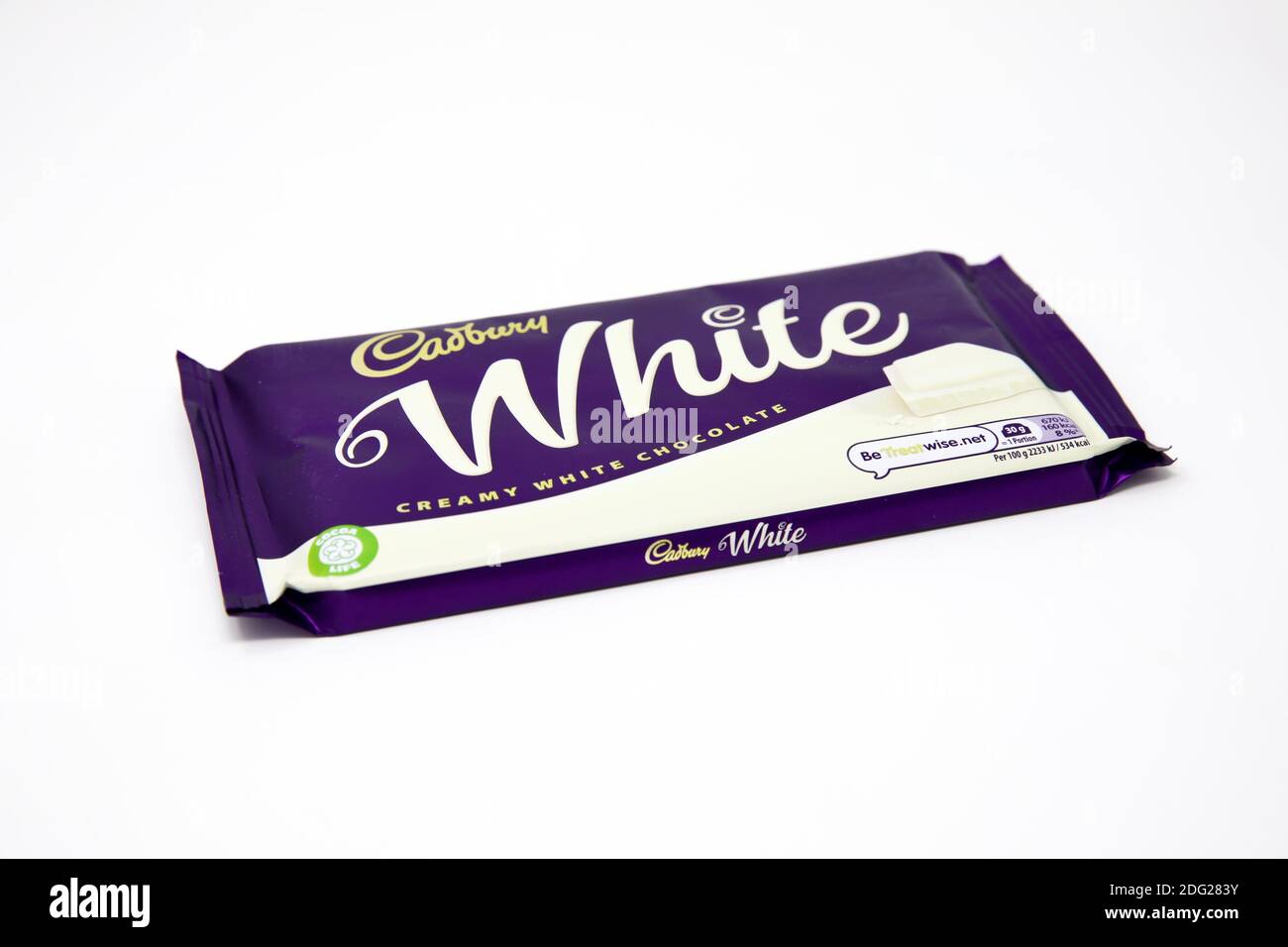 Cadbury White Chocolate Bar cremoso Foto Stock