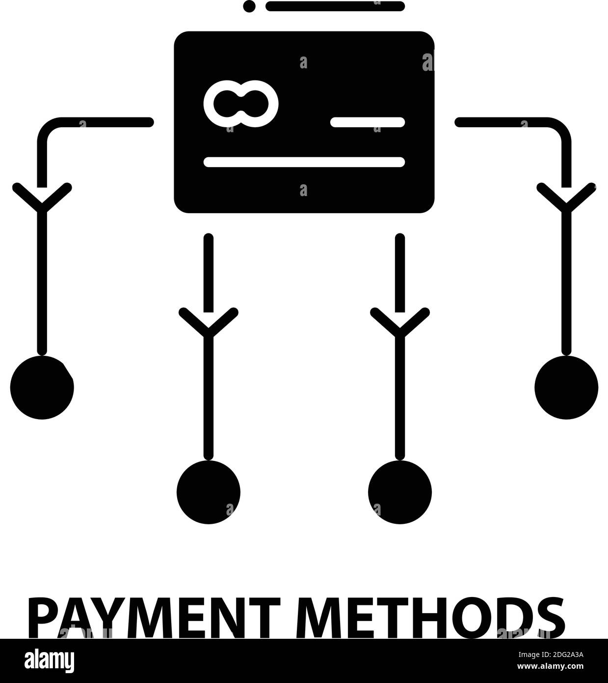 icona dei metodi di pagamento, segno vettoriale nero con tratti modificabili, illustrazione del concetto Illustrazione Vettoriale