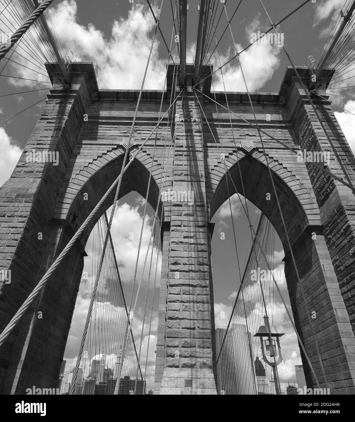 Dettaglio del Ponte di Brooklyn, New York City Foto Stock