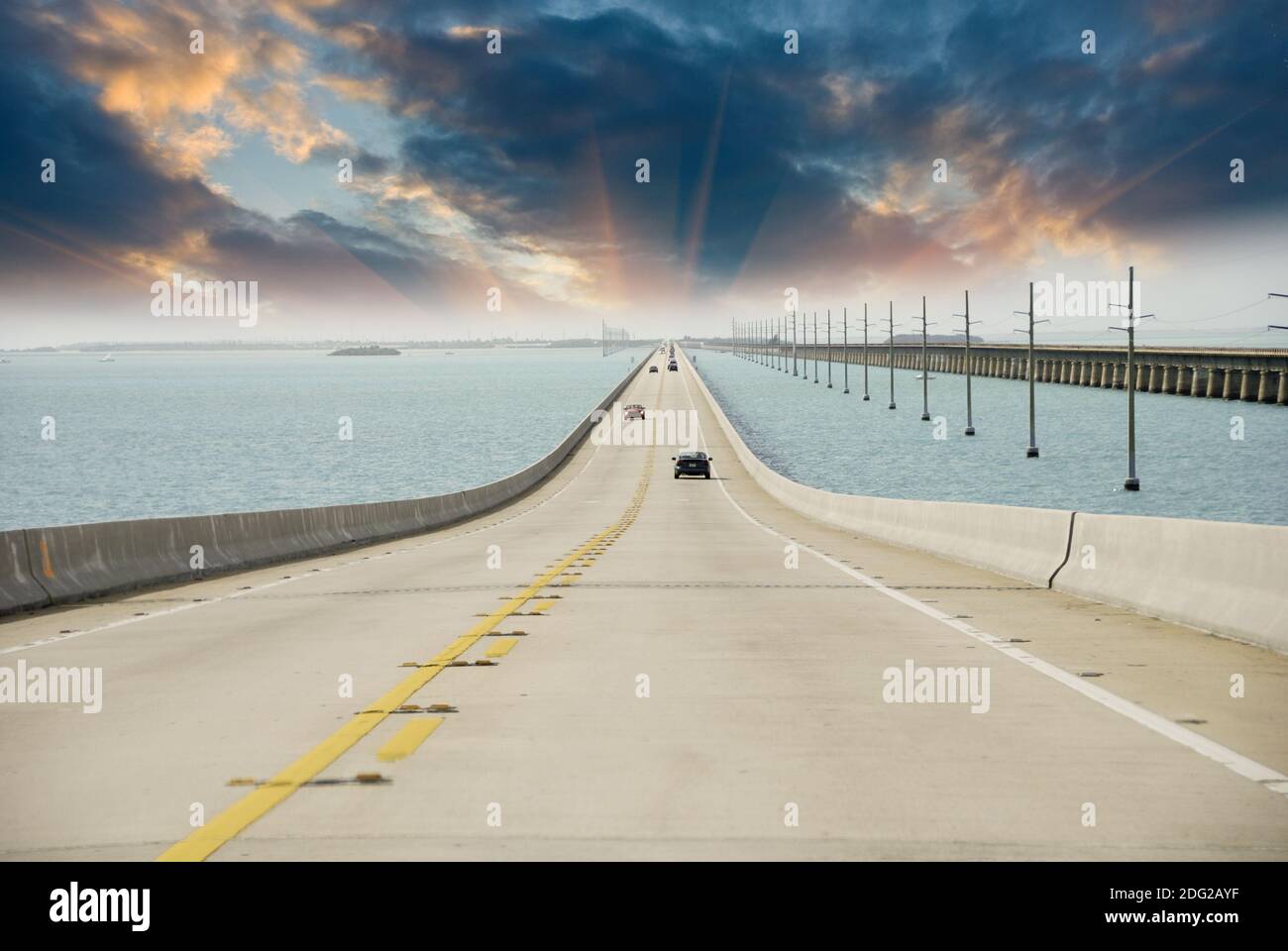 Colori cielo su Overseas Highway Foto Stock