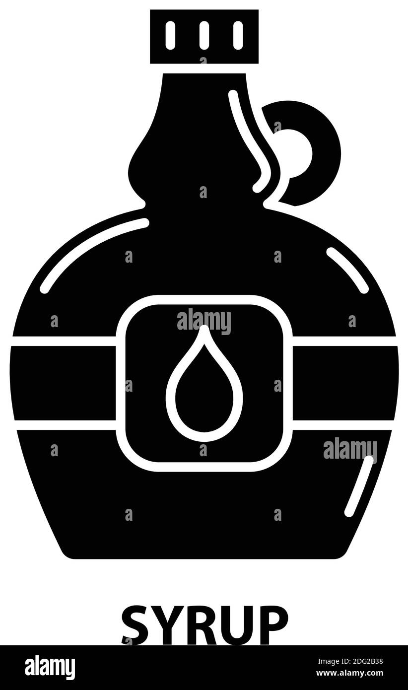 icona sciroppo, segno vettoriale nero con tratti modificabili, illustrazione del concetto Illustrazione Vettoriale