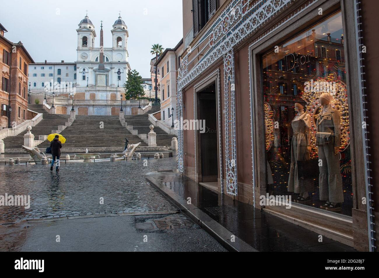 Roma, Italia: Centro storico al tempo di Corona Virus. Piazza di Spagna. © Andrea Sabbadini Foto Stock