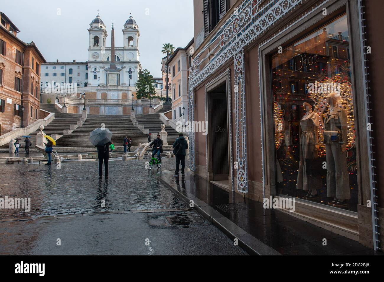 Roma, Italia: Centro storico al tempo di Corona Virus. Piazza di Spagna. © Andrea Sabbadini Foto Stock