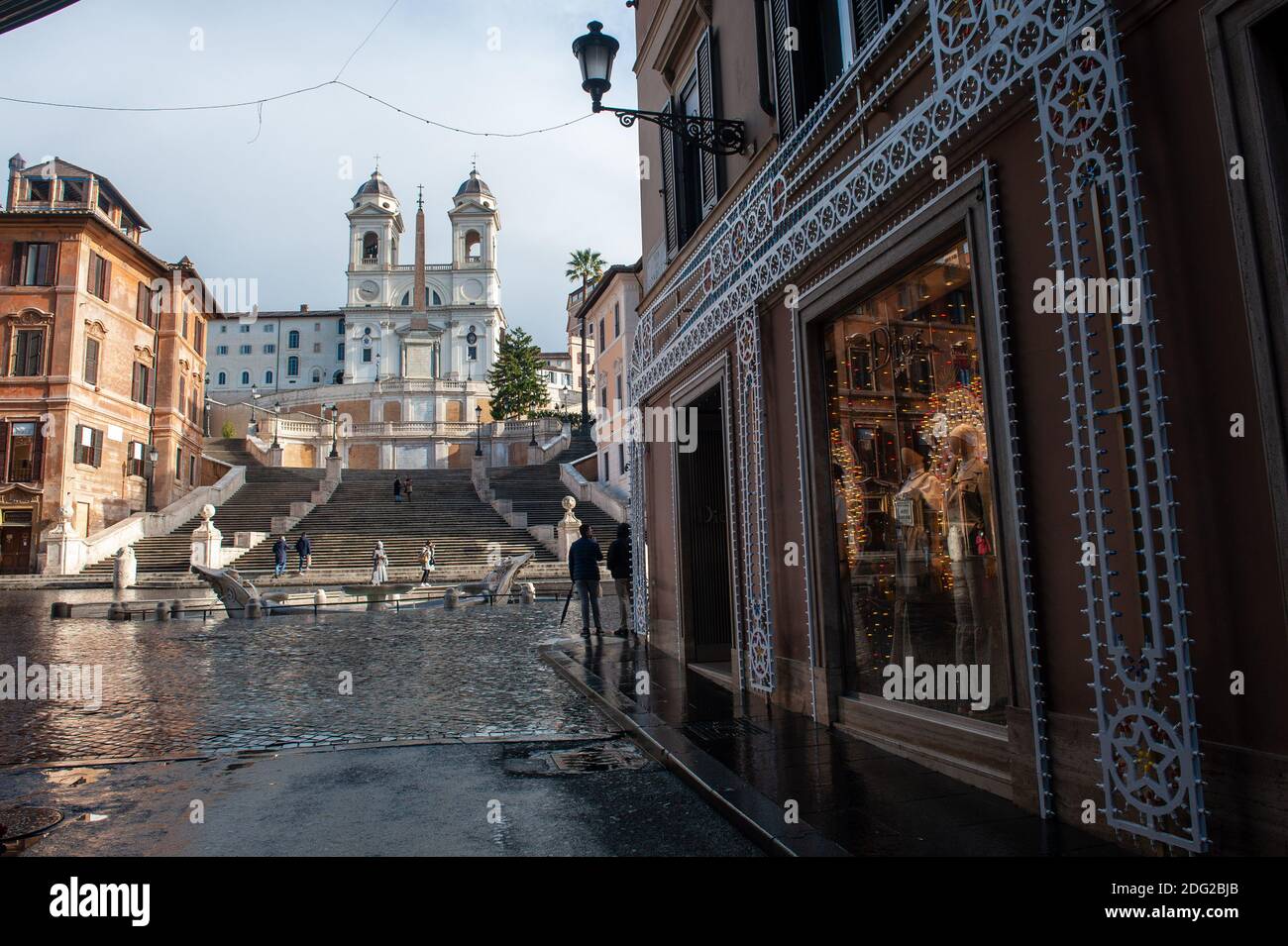 Roma, Italia: Centro storico al tempo di Corona Virus. Piazza di Spagna. © Andrea Sabbadini Foto Stock