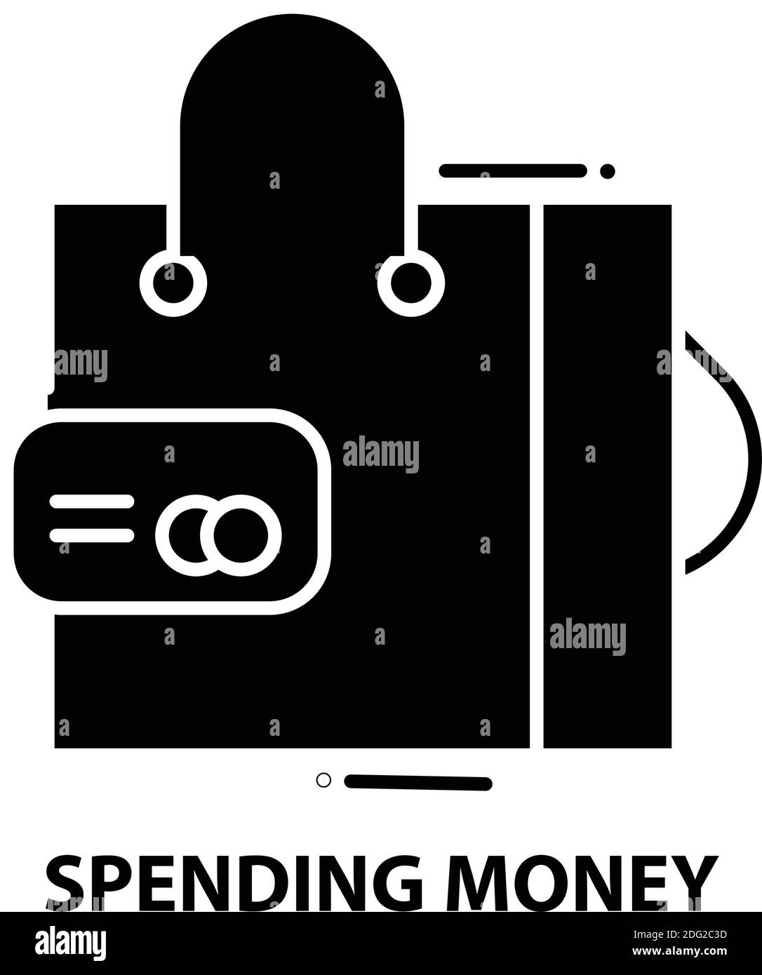 icona simbolo di spesa, segno vettoriale nero con tratti modificabili, illustrazione del concetto Illustrazione Vettoriale