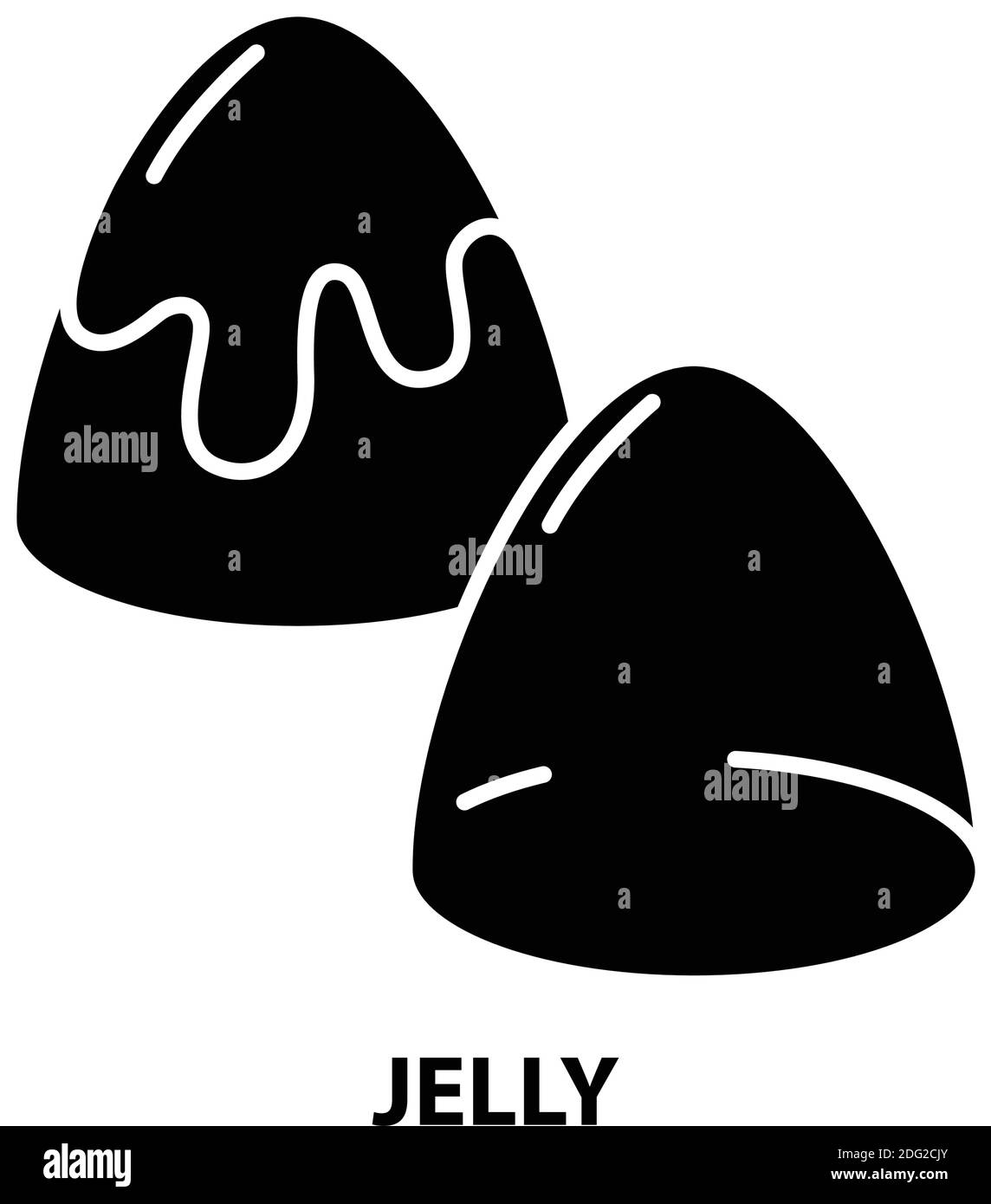 icona jelly, segno vettoriale nero con tratti modificabili, illustrazione del concetto Illustrazione Vettoriale