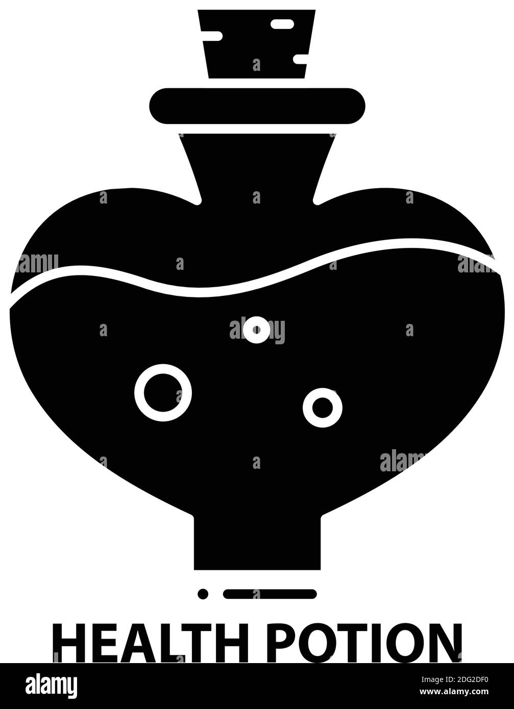 icona della pozione per la salute, segno vettoriale nero con tratti modificabili, illustrazione del concetto Illustrazione Vettoriale