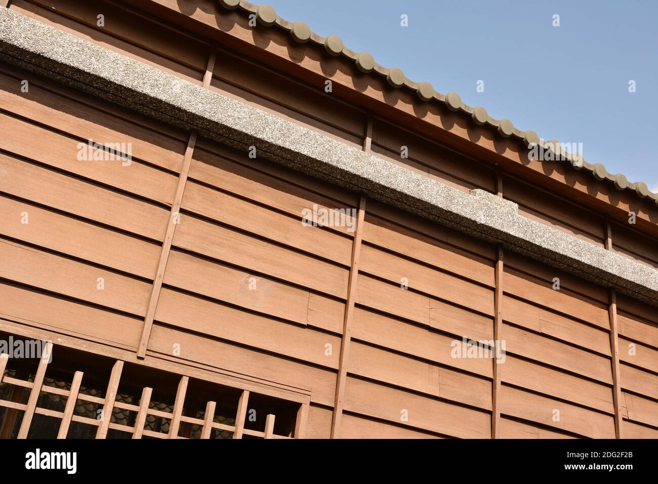 Parte di edificio di legno Foto Stock