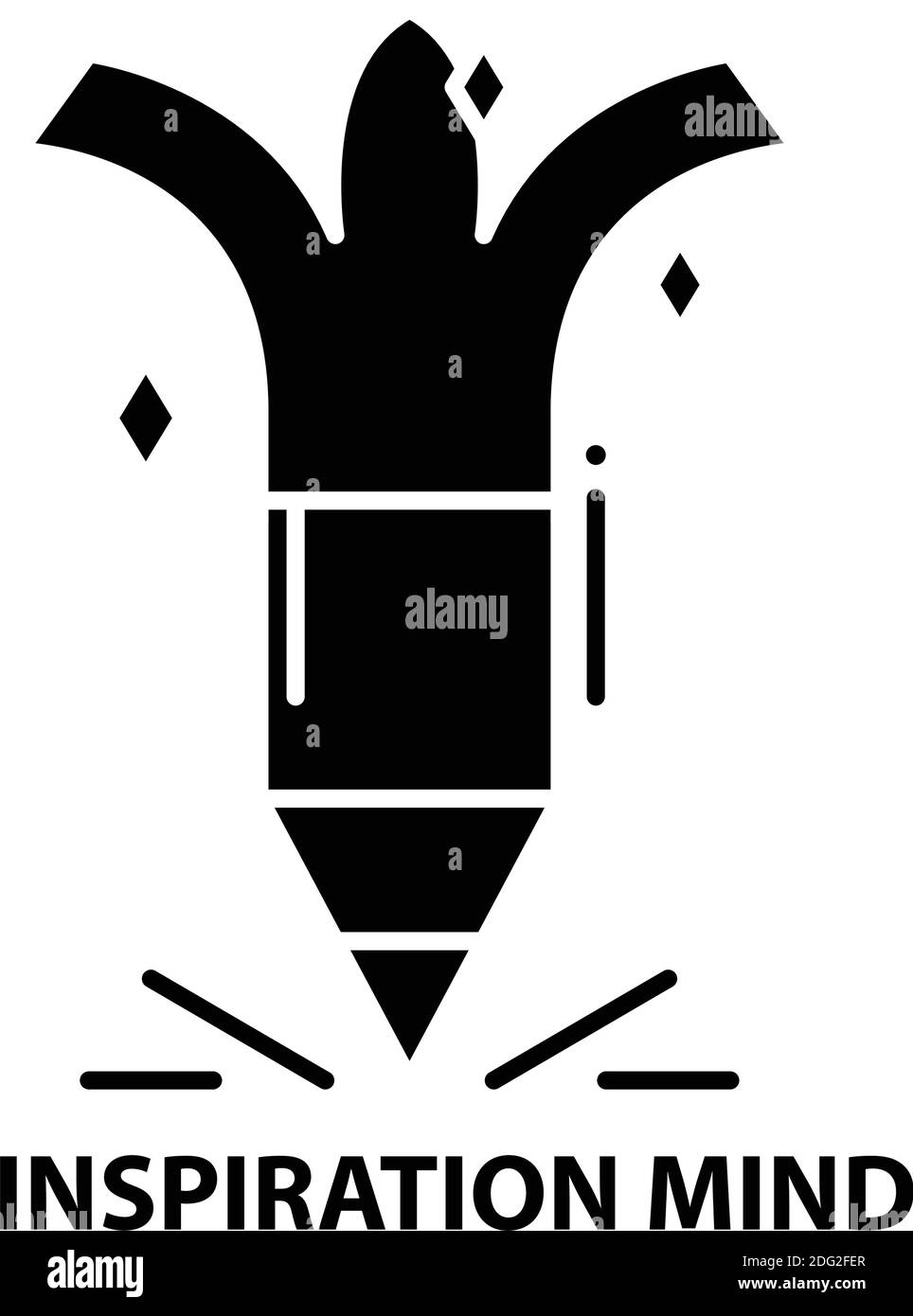 icona della mente di ispirazione, segno vettoriale nero con tratti modificabili, illustrazione del concetto Illustrazione Vettoriale