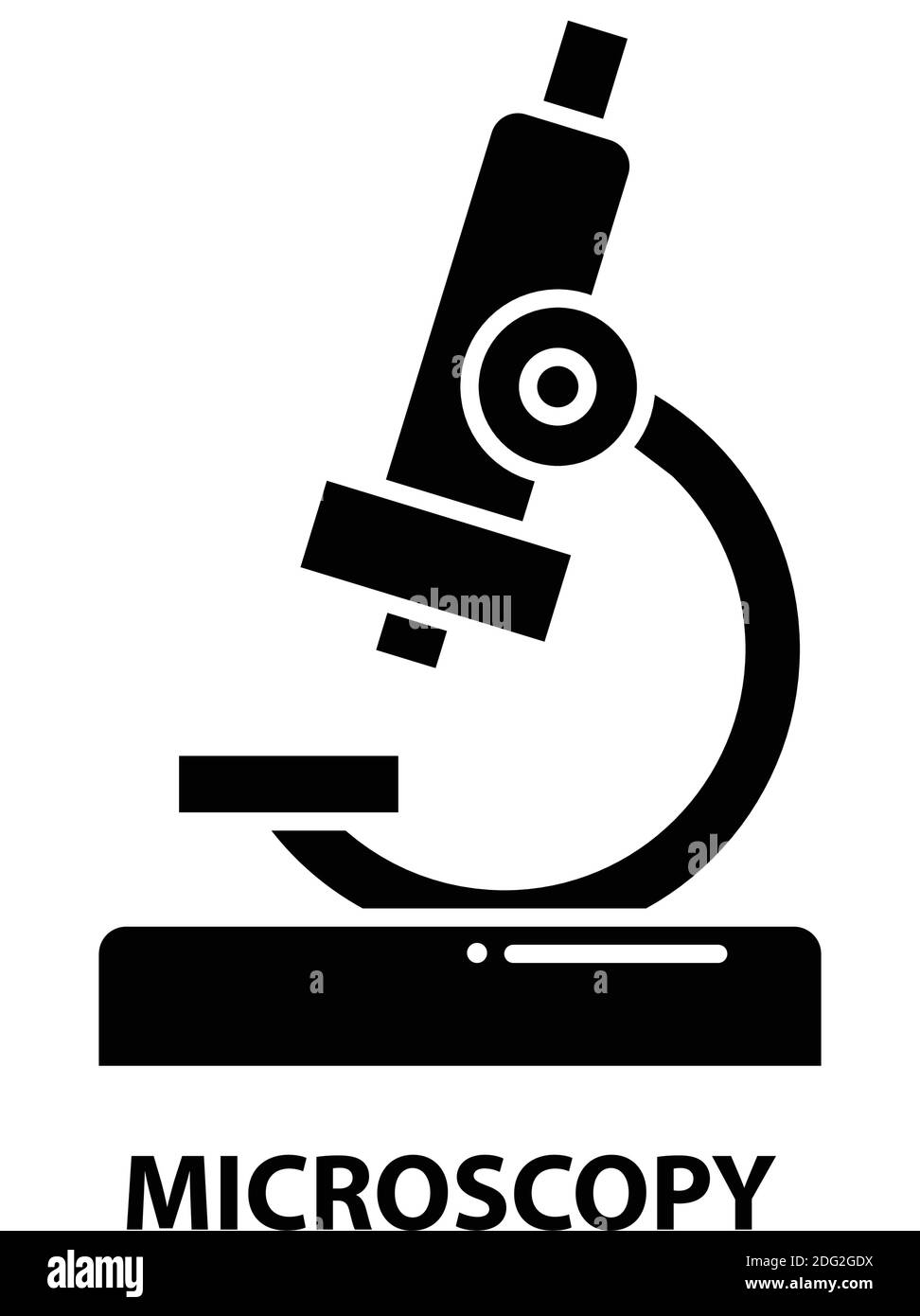 icona microscopia, segno vettoriale nero con tratti modificabili, illustrazione del concetto Illustrazione Vettoriale