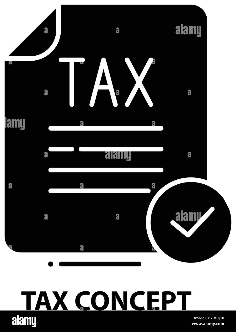 icona del concetto di imposta, segno vettoriale nero con tratti modificabili, illustrazione del concetto Illustrazione Vettoriale