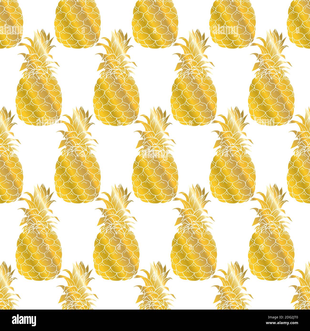 Seamless summer gold pineapple on colored background. Seamless pattern in vector. Fruit illustration Illustrazione Vettoriale
