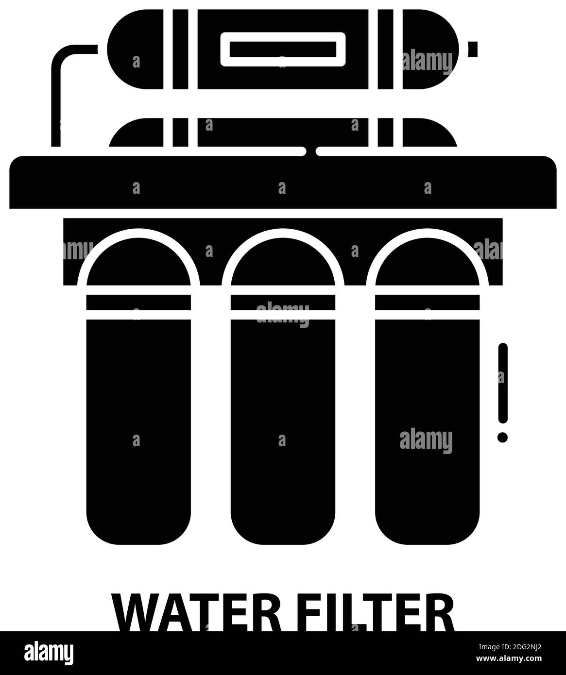 icona del filtro dell'acqua, segno vettoriale nero con tratti modificabili, illustrazione del concetto Illustrazione Vettoriale