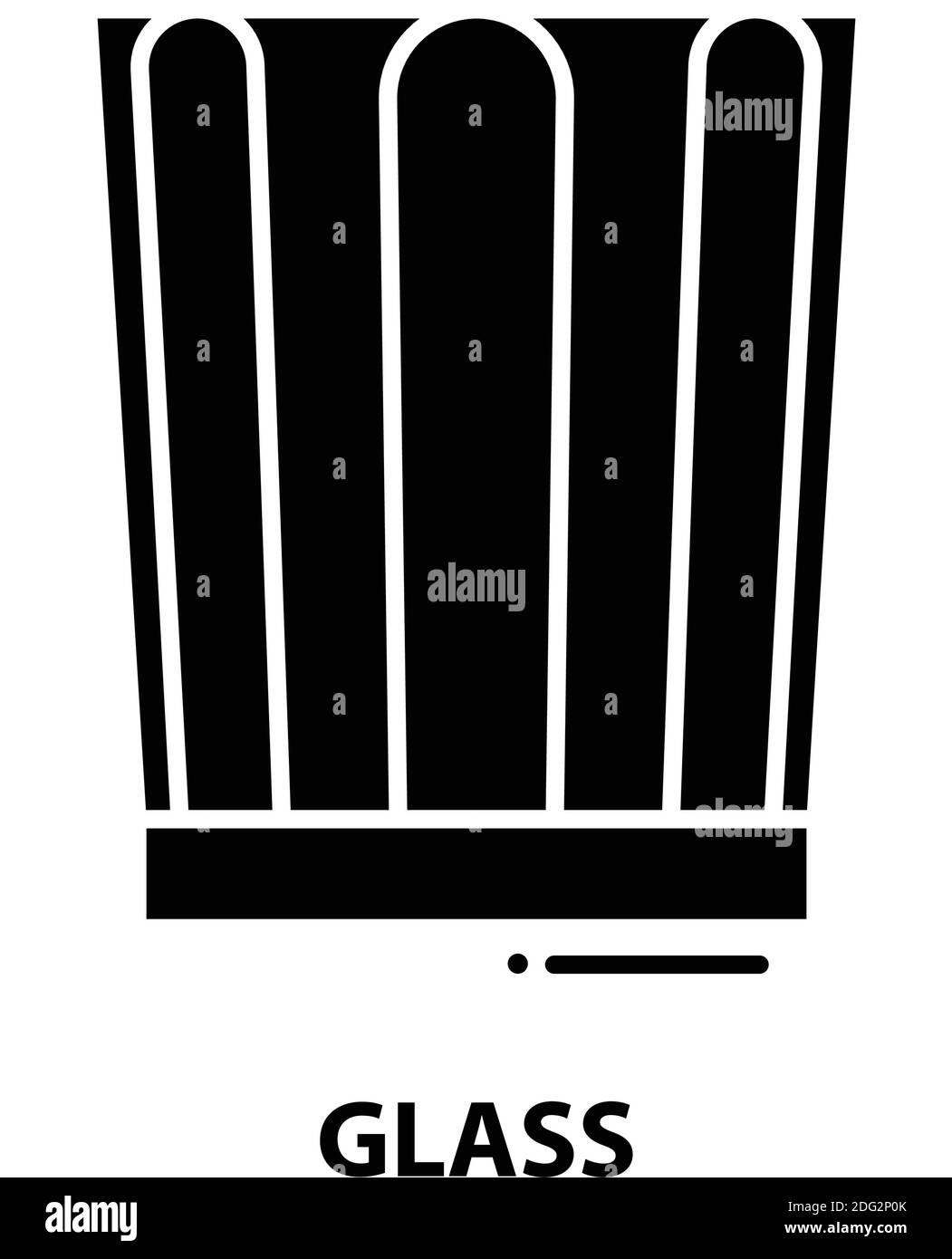 icona del simbolo di vetro, segno vettoriale nero con tratti modificabili, illustrazione del concetto Illustrazione Vettoriale