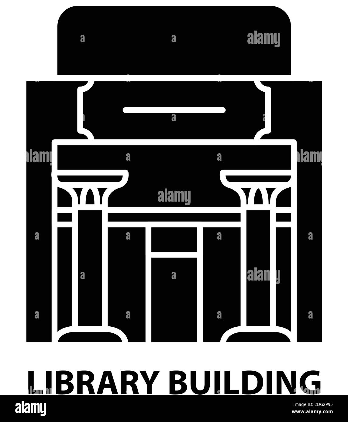icona di costruzione della libreria, segno vettoriale nero con tratti modificabili, illustrazione del concetto Illustrazione Vettoriale