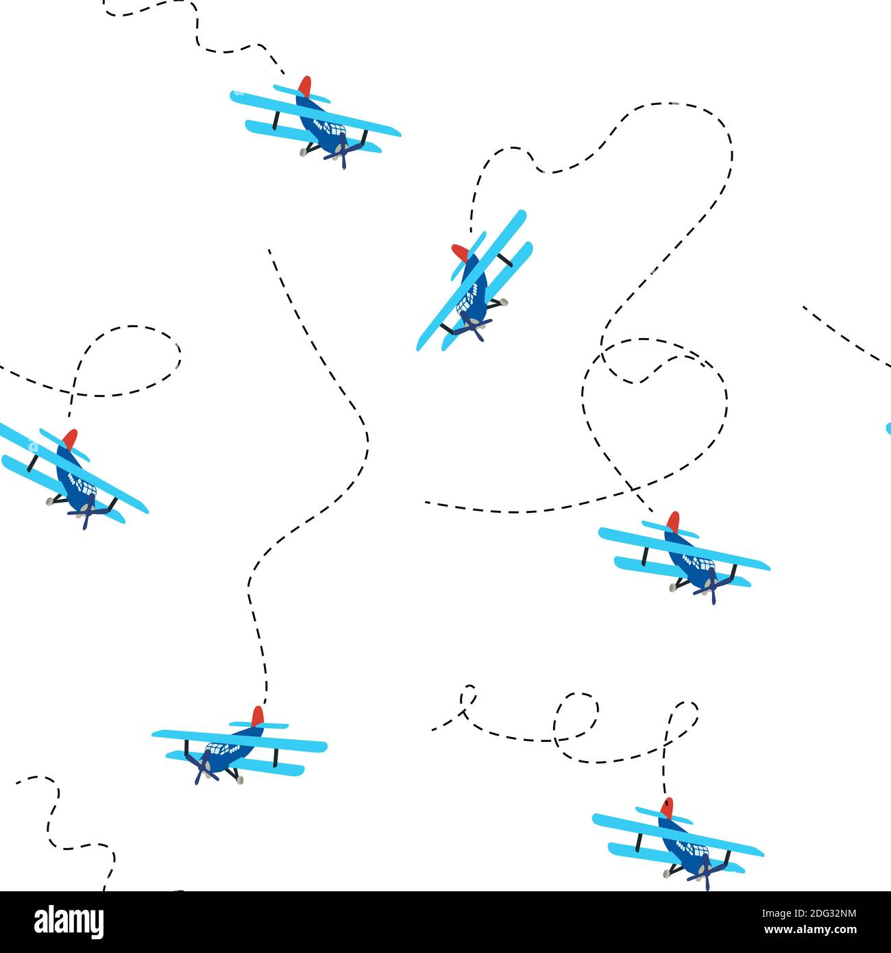 Modello a colori di un vecchio aereo che vola nel cielo. Schema senza giunture. Illustrazione. Foto Stock