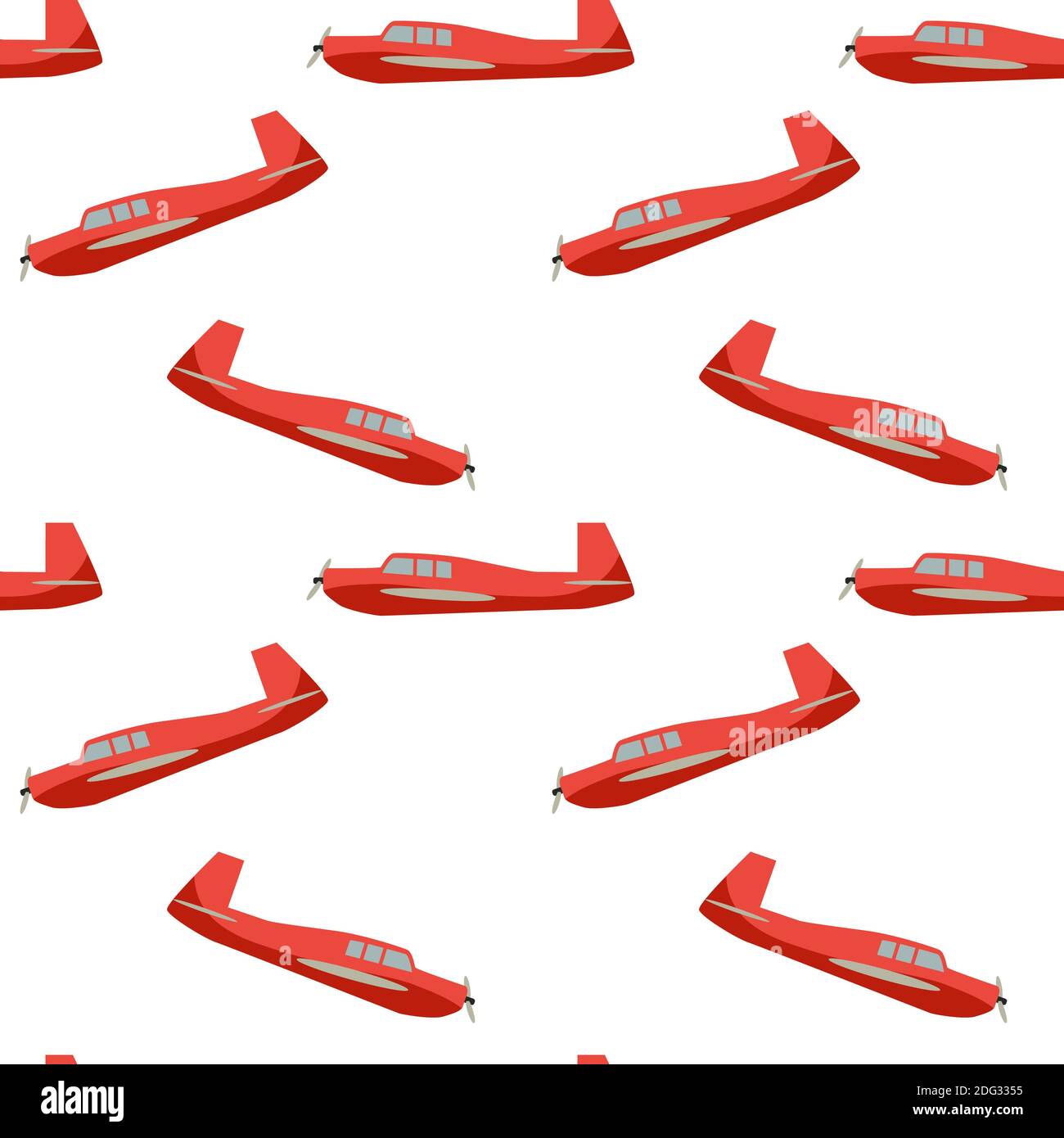 Modello a colori di un vecchio aereo che vola nel cielo. Schema senza giunture. Illustrazione. Foto Stock