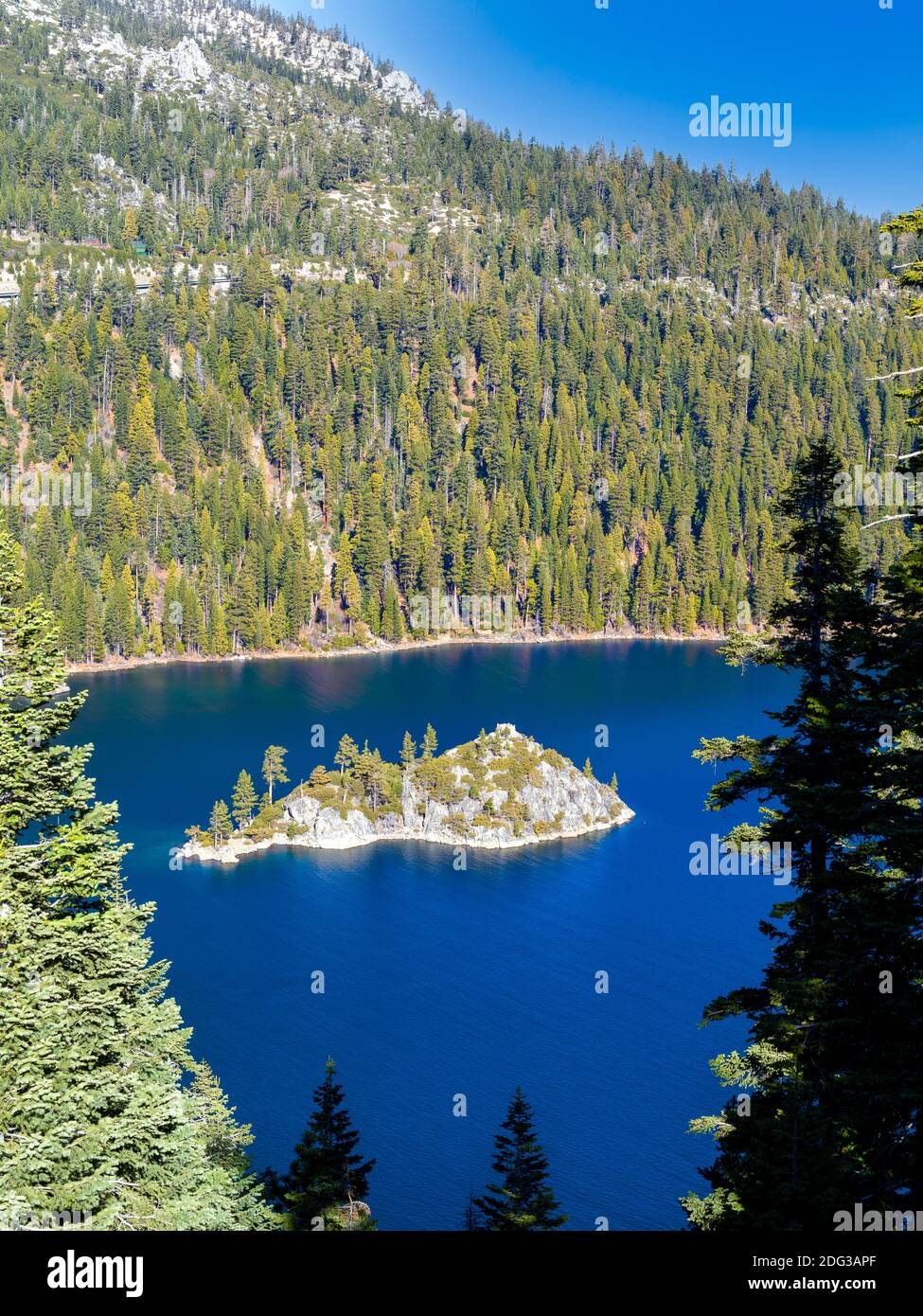 Isola di Fannette a Emerald Bay, lago Tahoe California Foto Stock