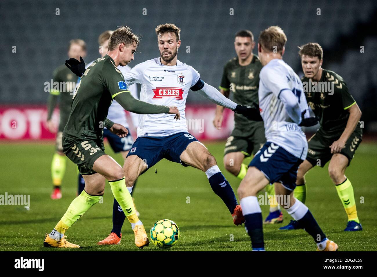 Aarhus, Danimarca. 07 dicembre 2020. Patrick Mortensen (9) di AGF visto durante la partita 3F Superliga tra Aarhus GF e Broendby IF al Ceres Park di Aarhus. (Photo Credit: Gonzales Photo/Alamy Live News Foto Stock