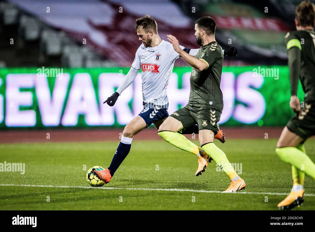 Aarhus, Danimarca. 07 dicembre 2020. Patrick Mortensen (9) di AGF visto durante la partita 3F Superliga tra Aarhus GF e Broendby IF al Ceres Park di Aarhus. (Photo Credit: Gonzales Photo/Alamy Live News Foto Stock