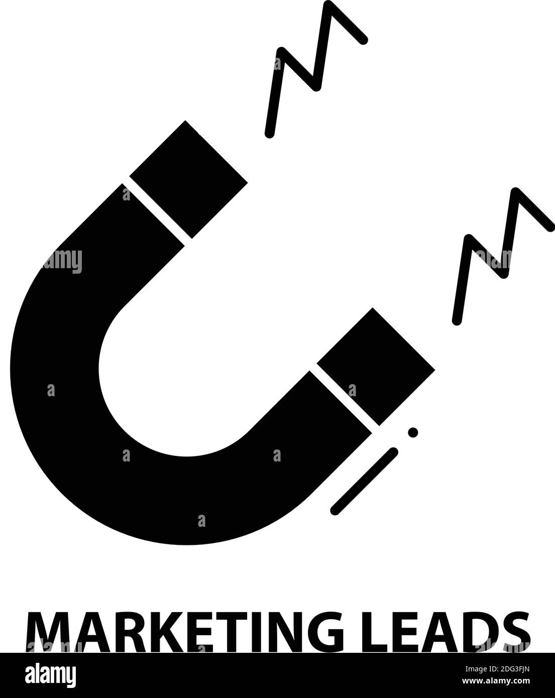 icona dei lead di marketing, segno vettoriale nero con tratti modificabili, illustrazione del concetto Illustrazione Vettoriale