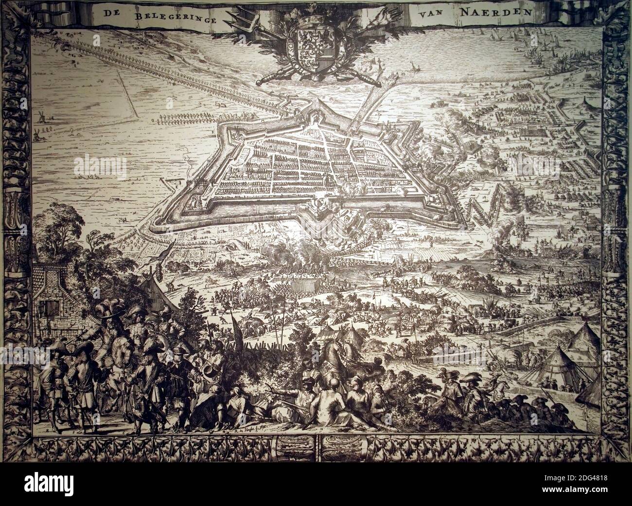 NAARDEN, PAESI BASSI - DEC 13, 2018 - Mappa d'epoca della città fortificata di Naarden, Paesi Bassi Foto Stock