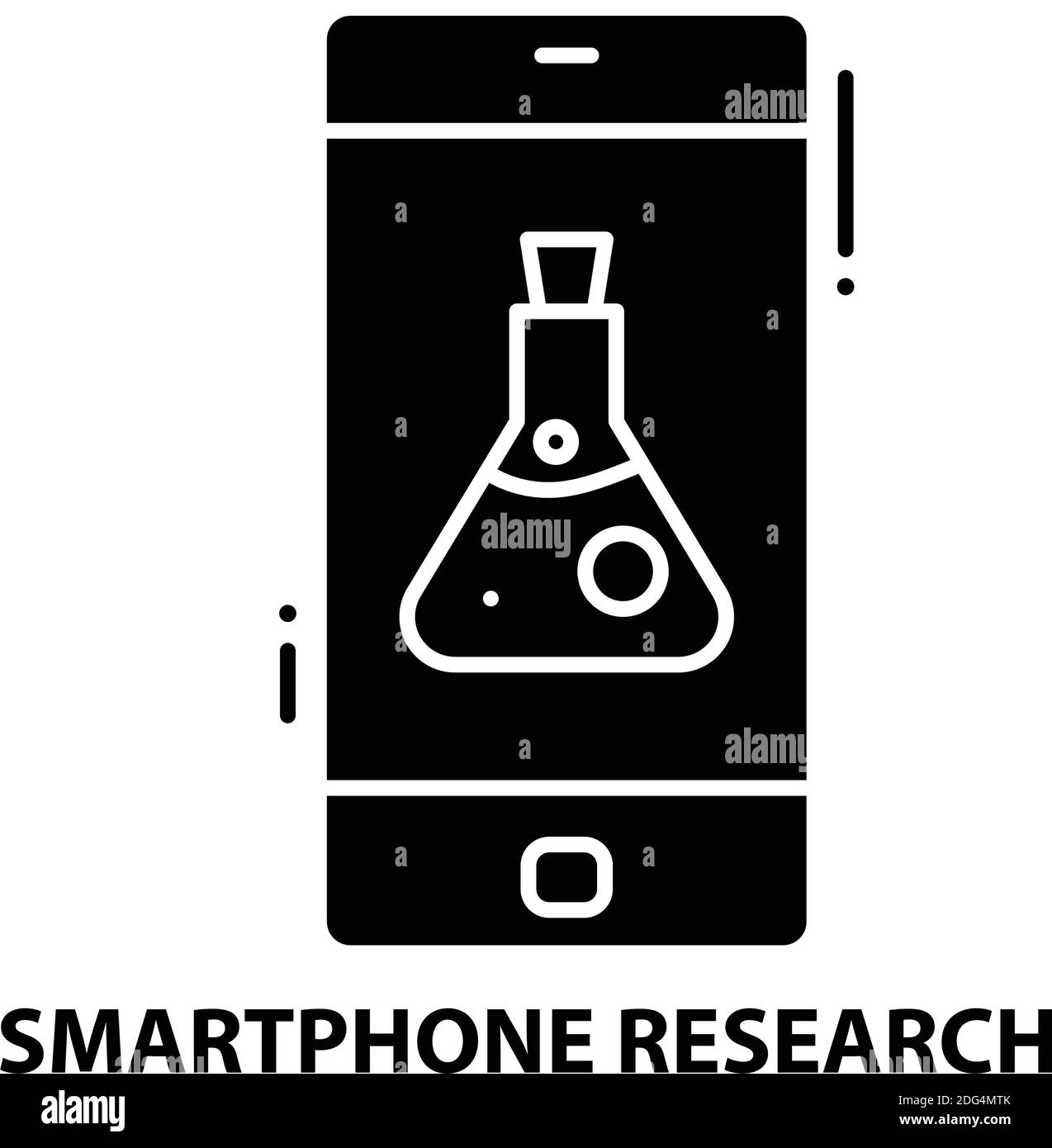 icona di ricerca sullo smartphone, segno vettoriale nero con tratti modificabili, illustrazione del concetto Illustrazione Vettoriale