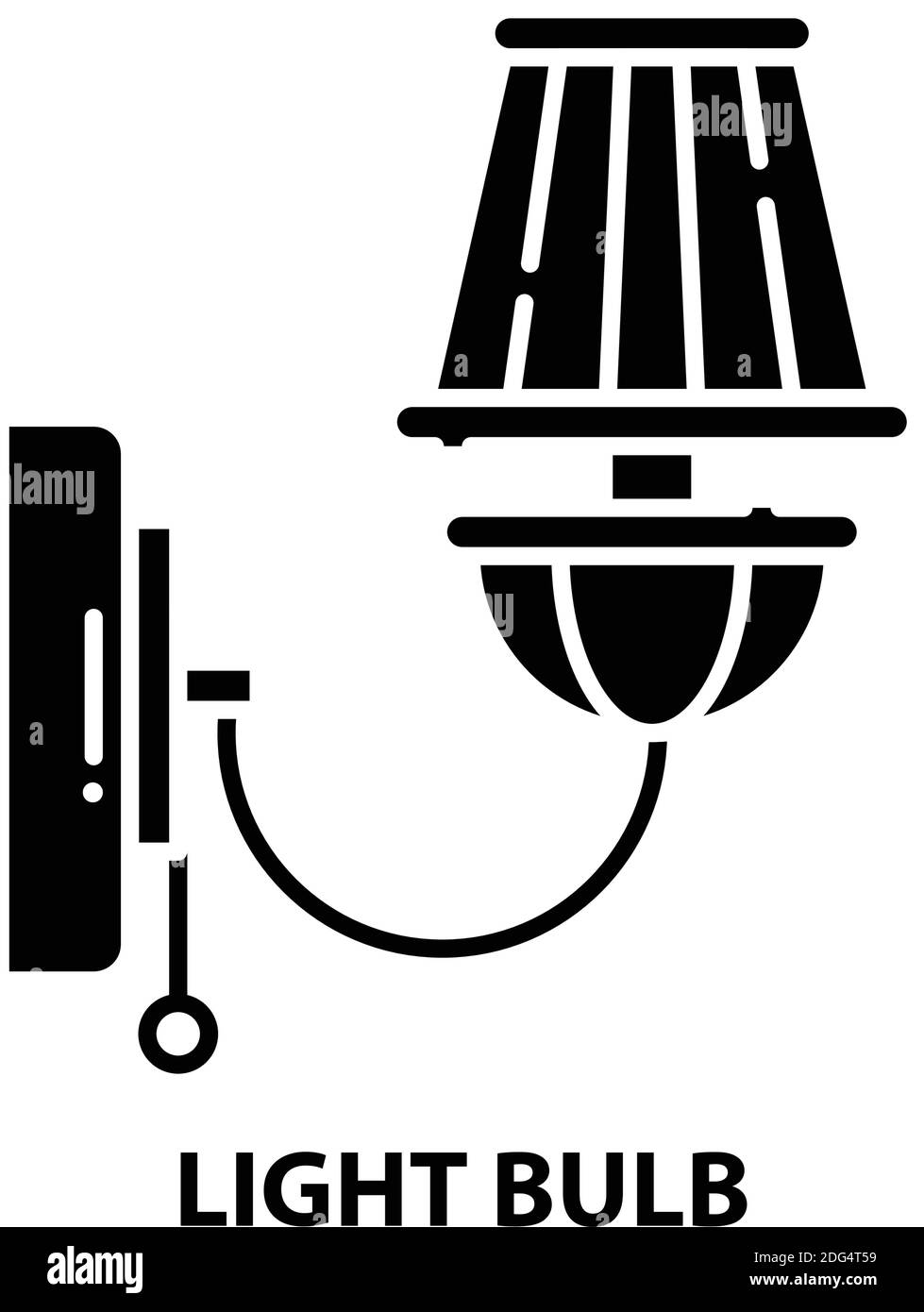 icona della lampadina, segno vettoriale nero con tratti modificabili, illustrazione del concetto Illustrazione Vettoriale
