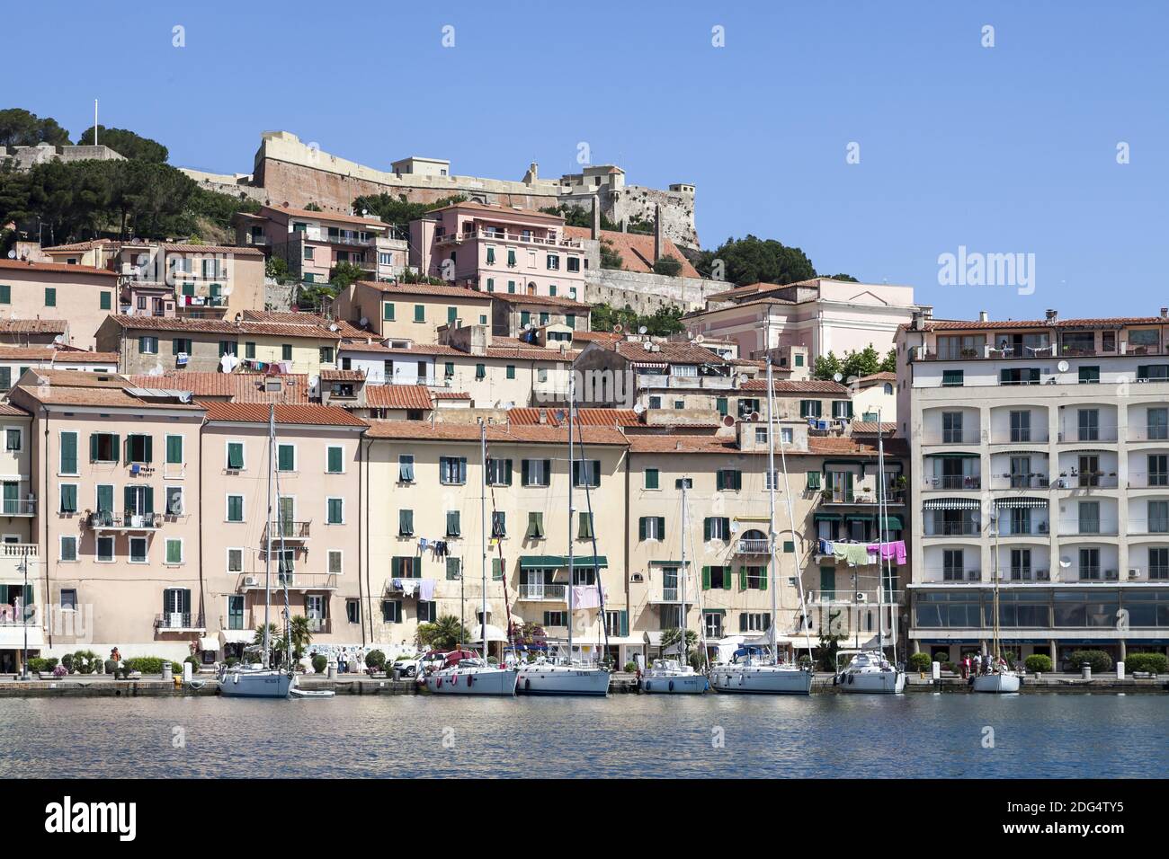 Portoferraio, il vecchio porto, Elba, Toscana, Italia Foto Stock
