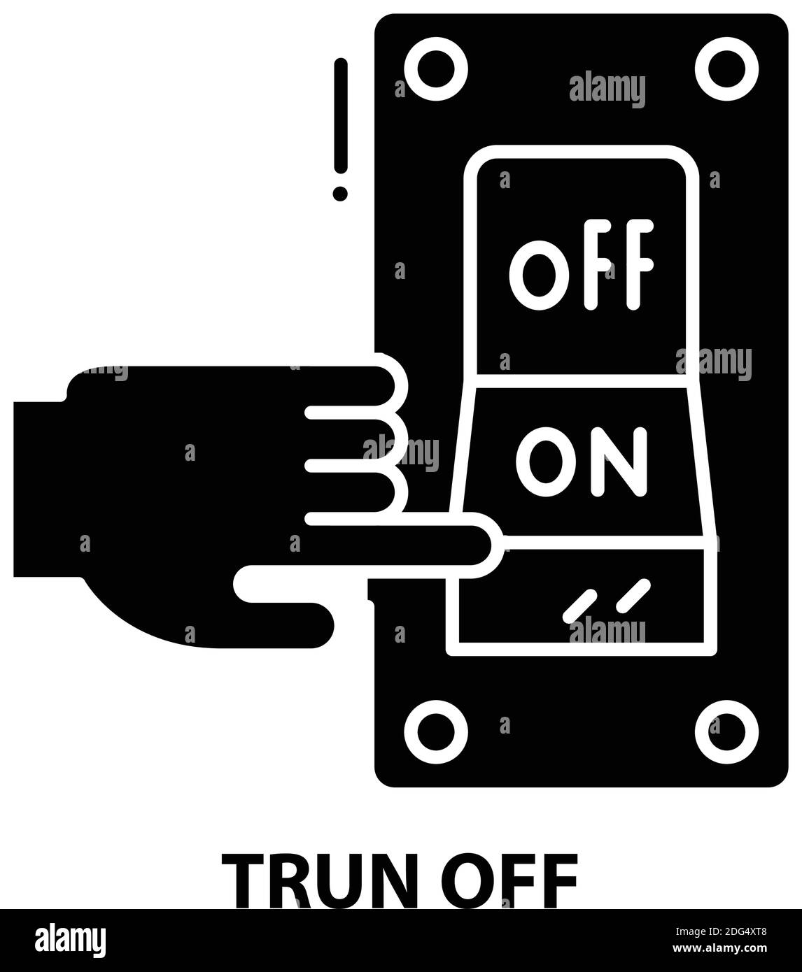 icona trun off, segno vettoriale nero con tratti modificabili, illustrazione del concetto Illustrazione Vettoriale