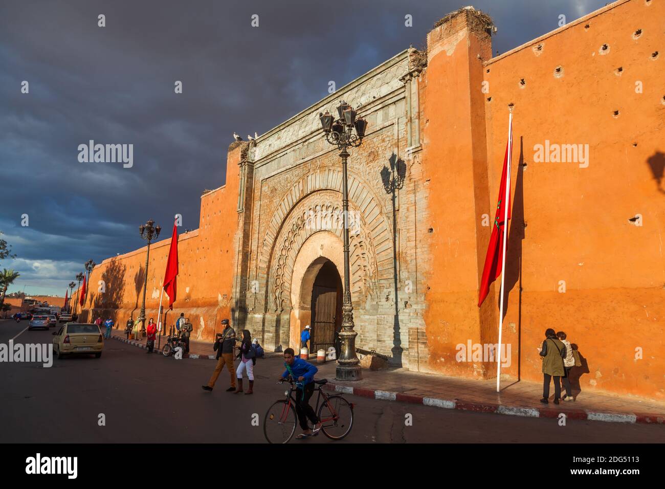 Porta della città Bab Agnaou a Marrakech, Marocco Foto Stock