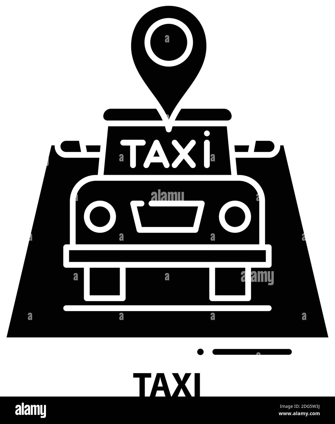 icona simbolo taxi, segno vettoriale nero con tratti modificabili, illustrazione del concetto Illustrazione Vettoriale
