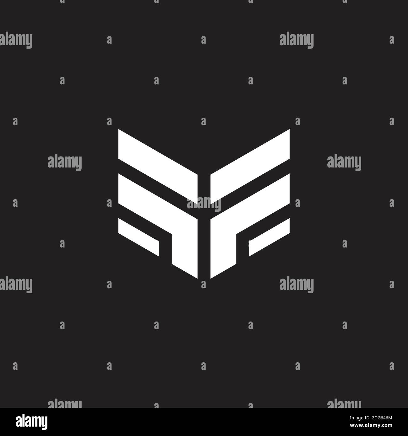 lettere astratte ff semplice linea geometrica emblema vettore logo Illustrazione Vettoriale