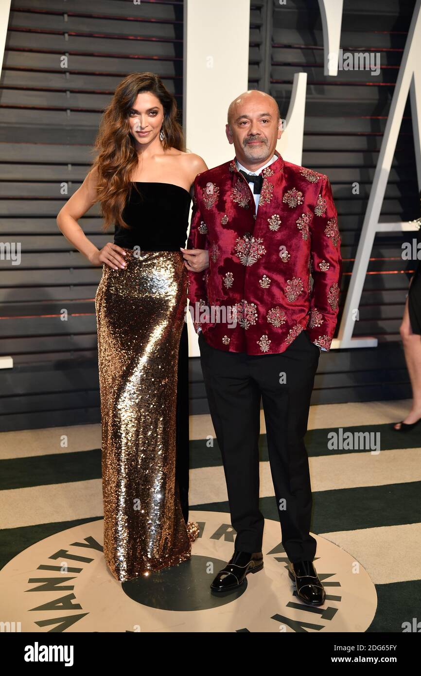 Deepika Padukone e Christian Louboutin in arrivo al Vanity Fair Oscar Party  a Beverly Hills, Los Angeles, California, USA, 26 febbraio 2017. Foto di  David Niviere/ABACAPRESS.COM Foto stock - Alamy