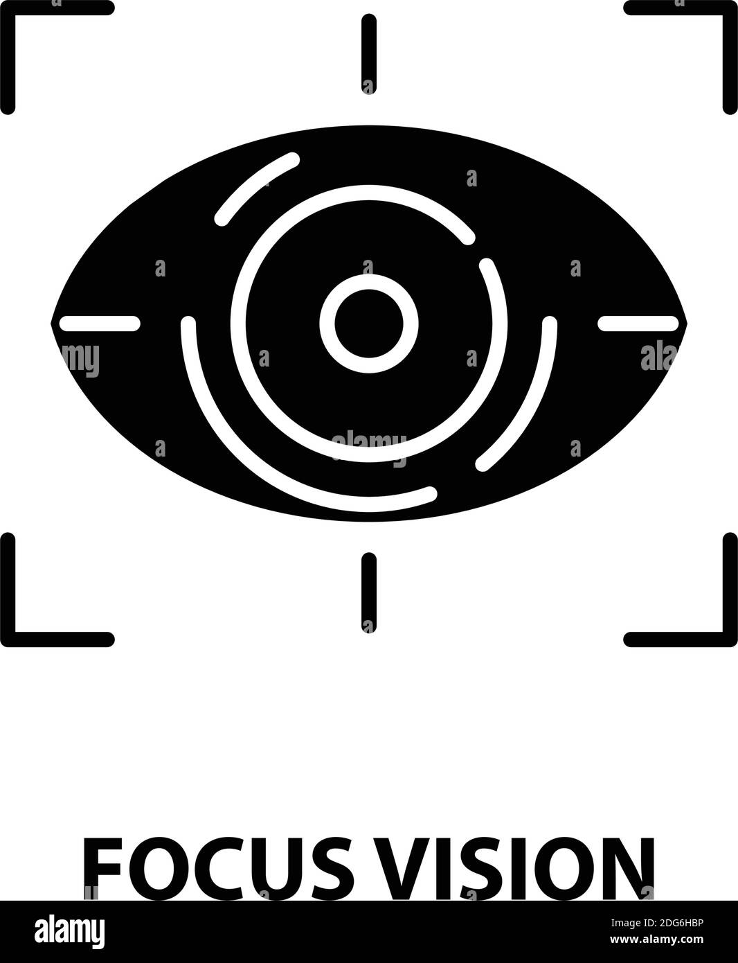 icona della visione focale, segno vettoriale nero con tratti modificabili, illustrazione del concetto Illustrazione Vettoriale