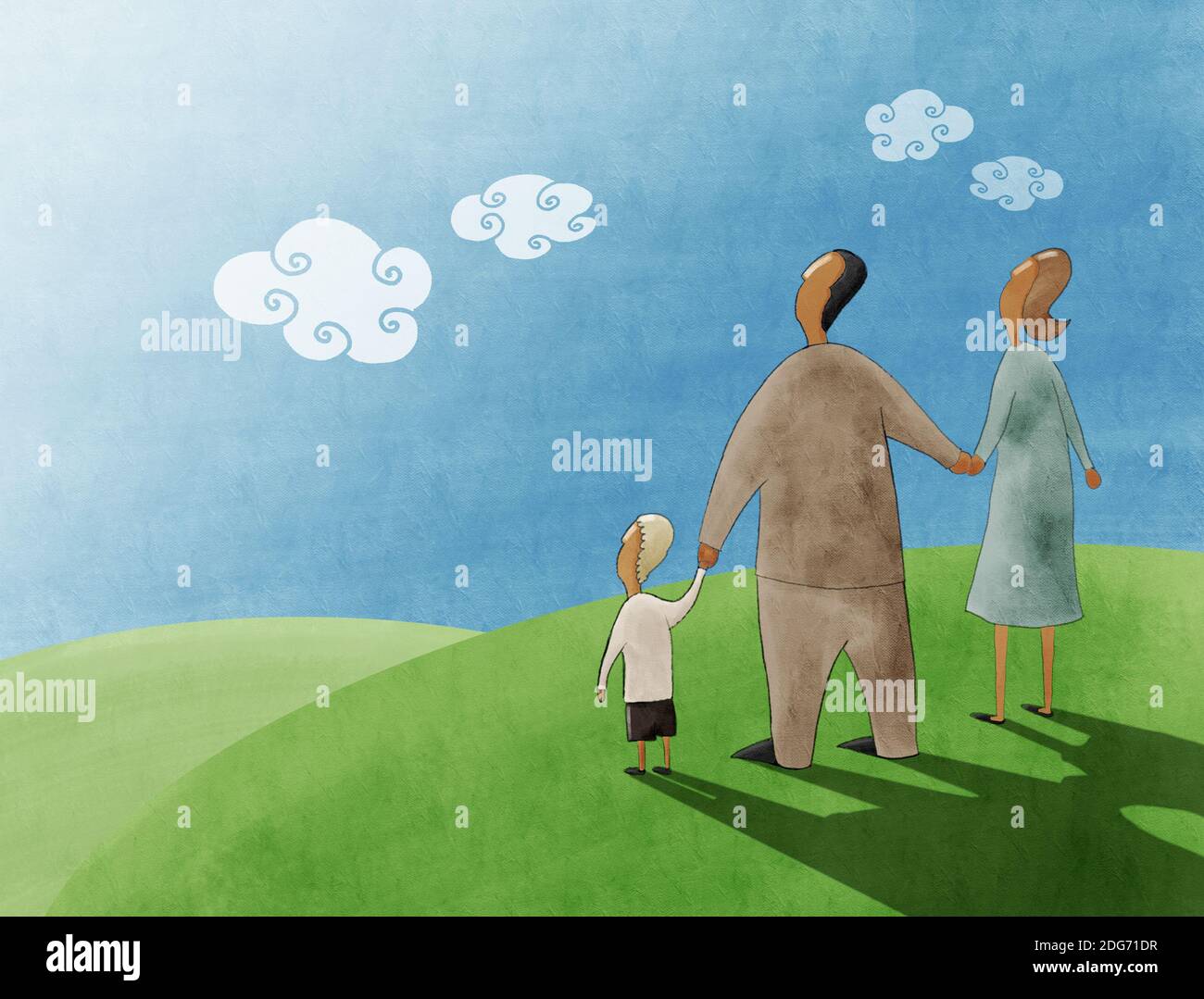 Papà, mamma e figlio Foto Stock