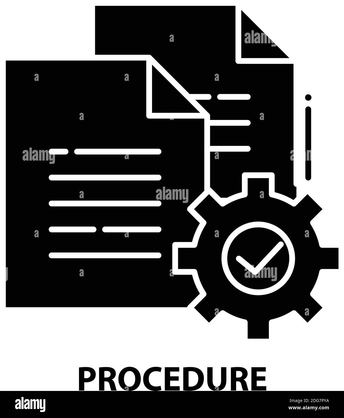 icona della procedura, segno vettoriale nero con tratti modificabili, illustrazione del concetto Illustrazione Vettoriale