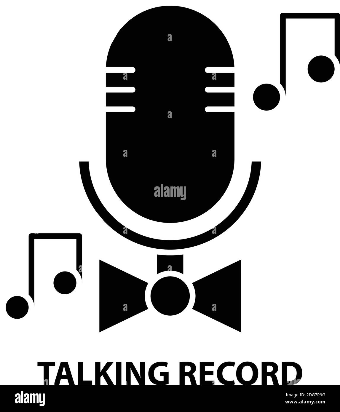 icona di registrazione parlante, segno vettoriale nero con tratti modificabili, illustrazione del concetto Illustrazione Vettoriale