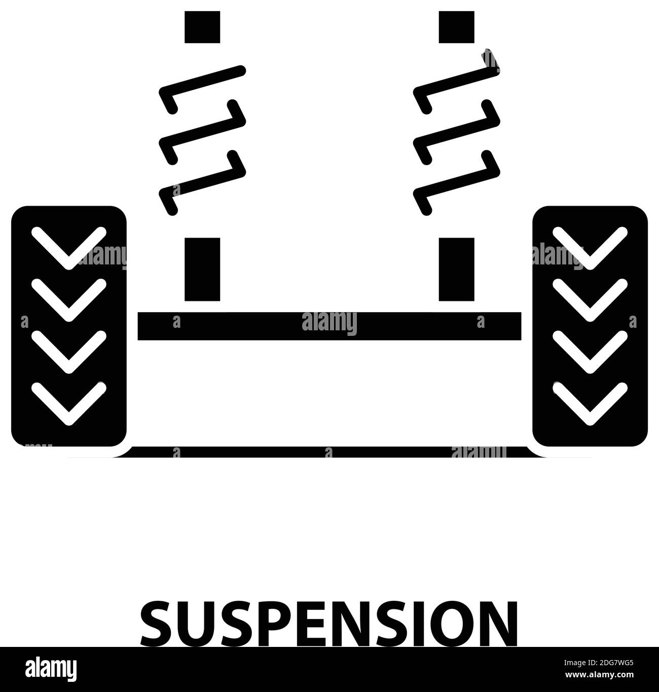 icona sospensione, segno vettoriale nero con tratti modificabili, illustrazione del concetto Illustrazione Vettoriale