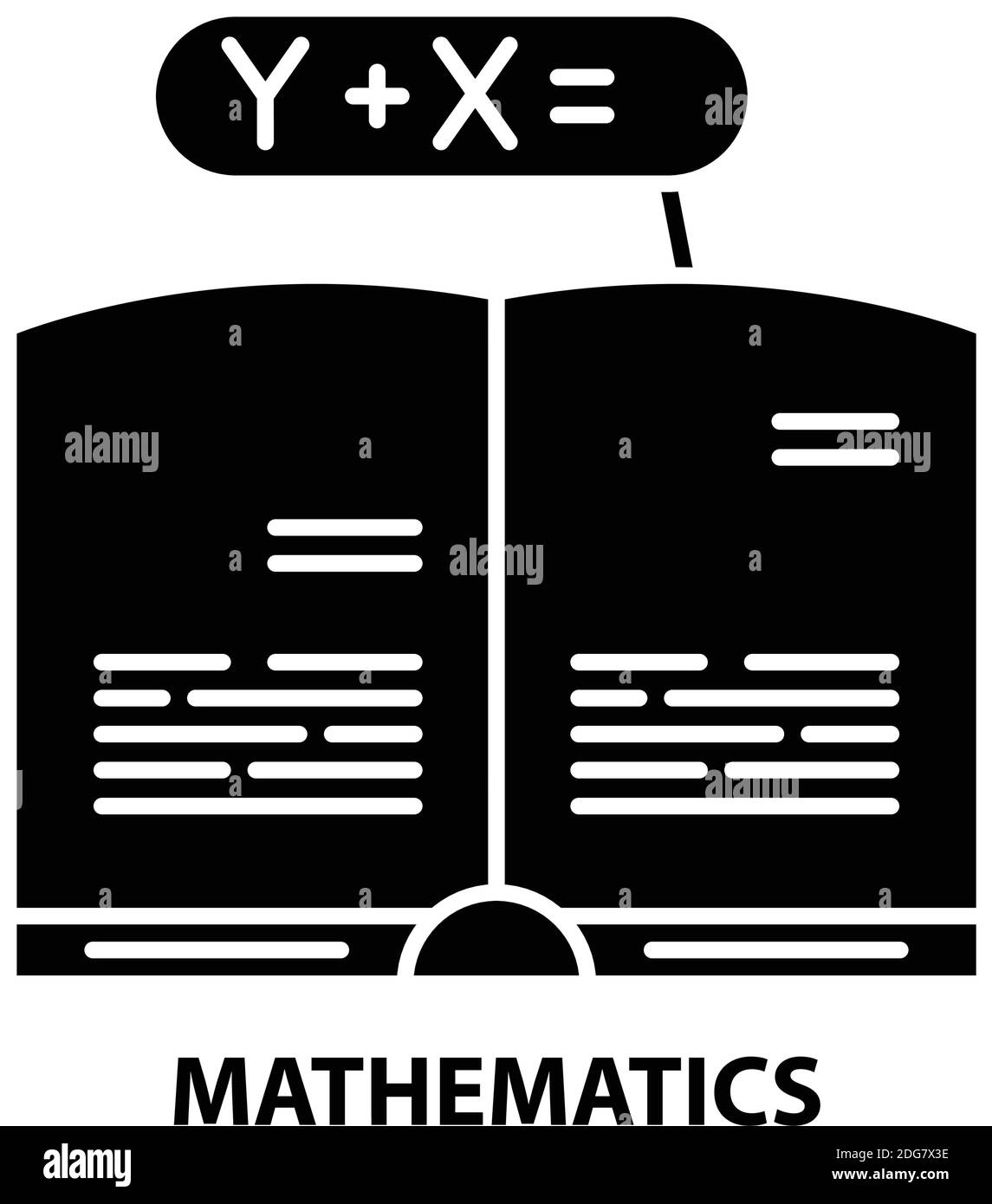 icona matematica, segno vettoriale nero con tratti modificabili, illustrazione concettuale Illustrazione Vettoriale