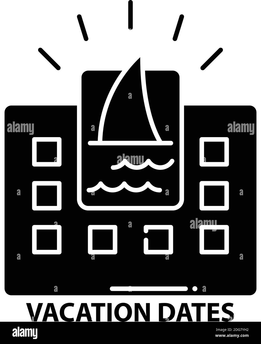 icona delle date di vacanza, segno vettoriale nero con tratti modificabili, illustrazione del concetto Illustrazione Vettoriale