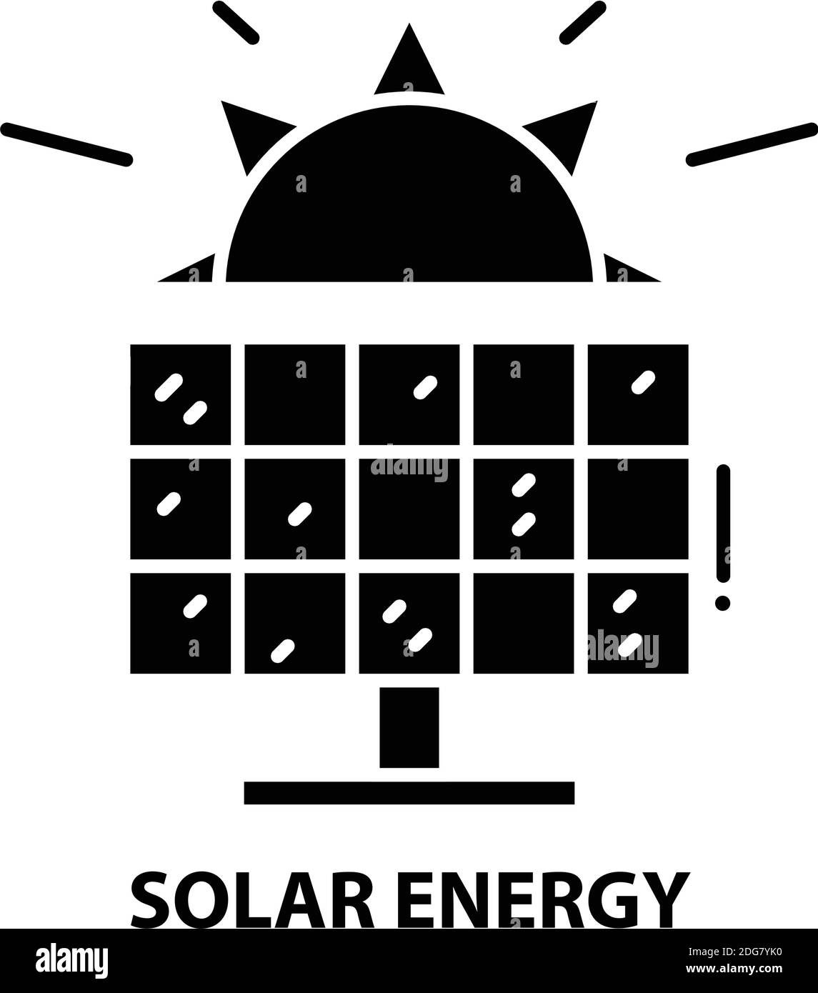 icona del simbolo dell'energia solare, segno vettoriale nero con tratti modificabili, illustrazione del concetto Illustrazione Vettoriale