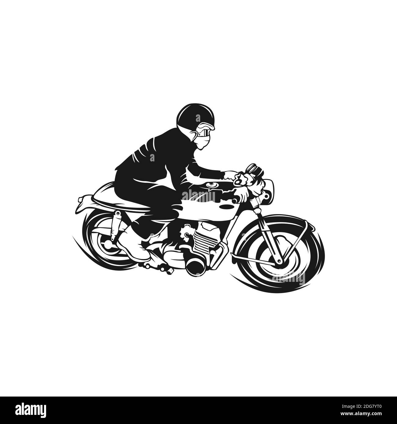 Infografica su motociclette d'epoca. Cafe racer tema. Illustrazione Vettoriale