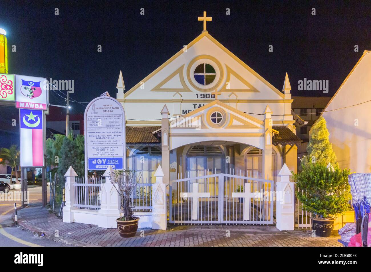 La Chiesa Metodista Tamil costruita nel 1908 a Melaka, in Malesia Foto Stock