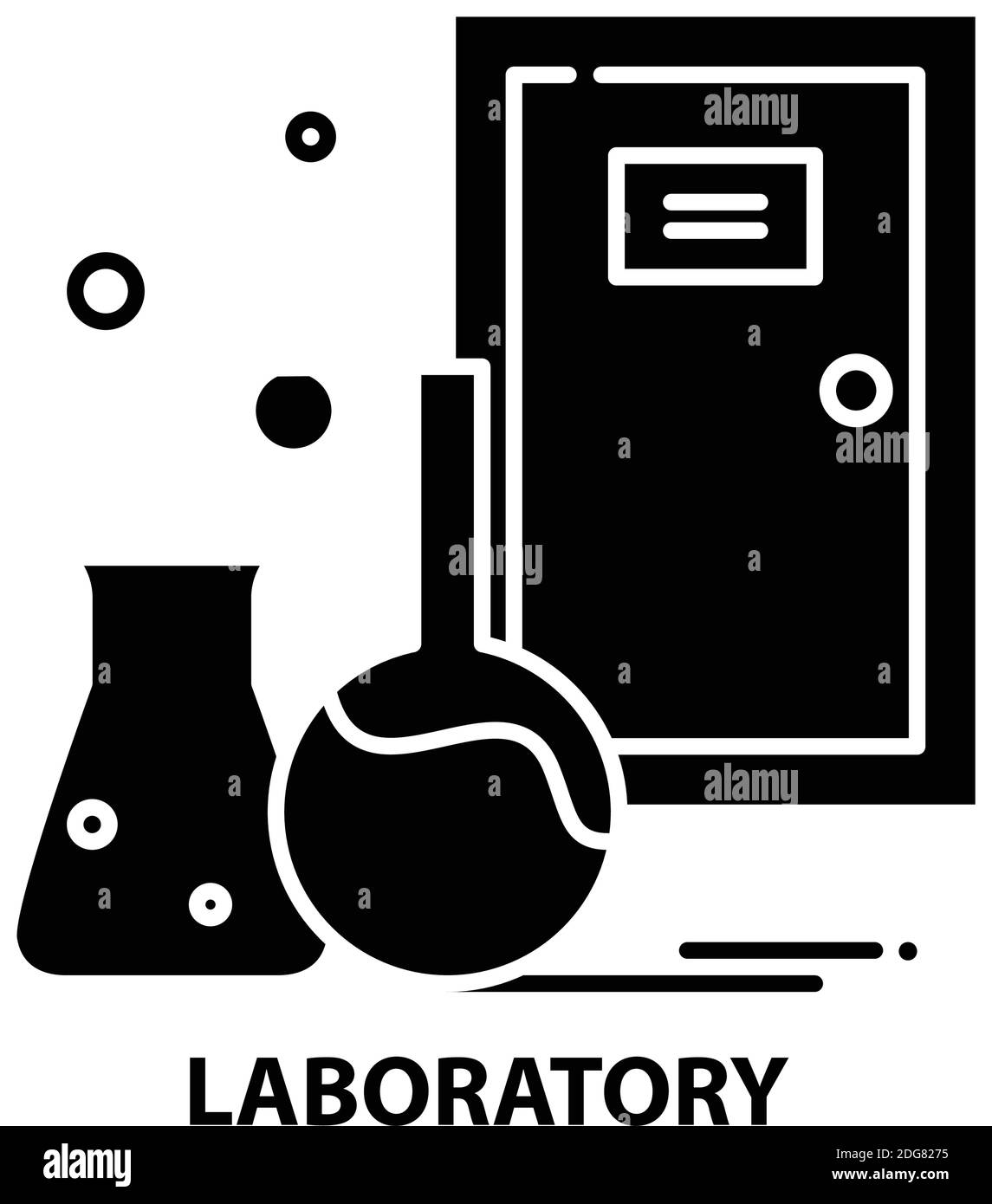icona laboratorio, segno vettoriale nero con tratti modificabili, illustrazione del concetto Illustrazione Vettoriale
