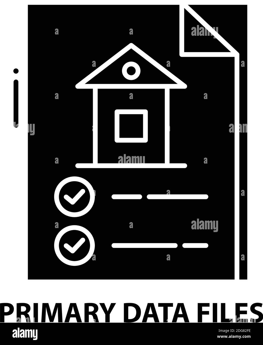 icona dei file di dati primari, segno vettoriale nero con tratti modificabili, illustrazione del concetto Illustrazione Vettoriale