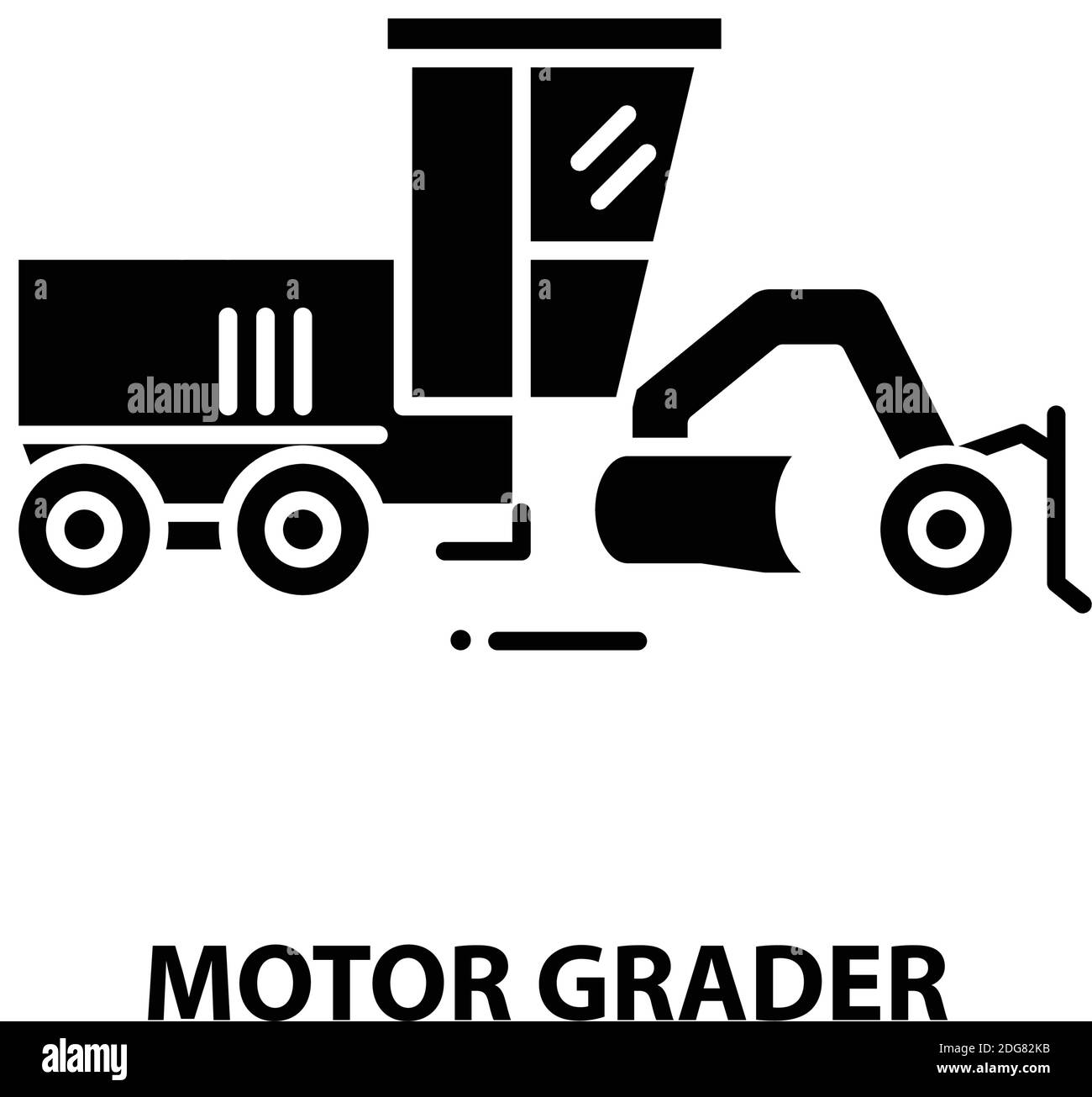 icona del motorgrader, segno vettoriale nero con tratti modificabili, illustrazione del concetto Illustrazione Vettoriale