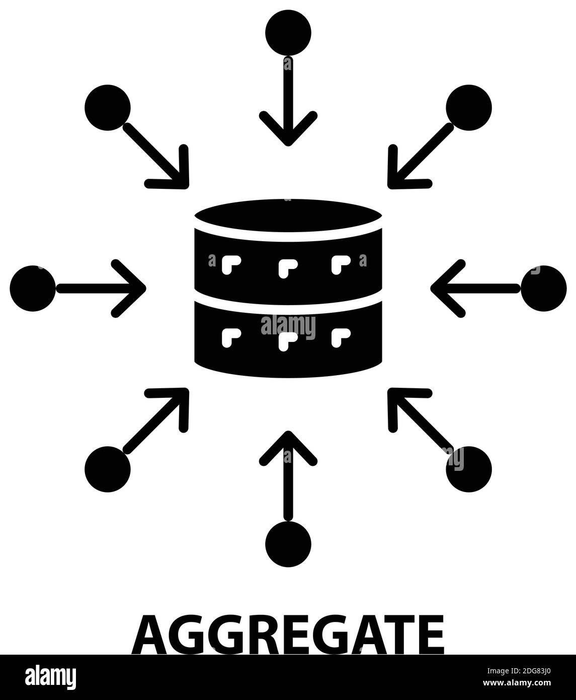 icona aggregata, segno vettoriale nero con tratti modificabili, illustrazione del concetto Illustrazione Vettoriale