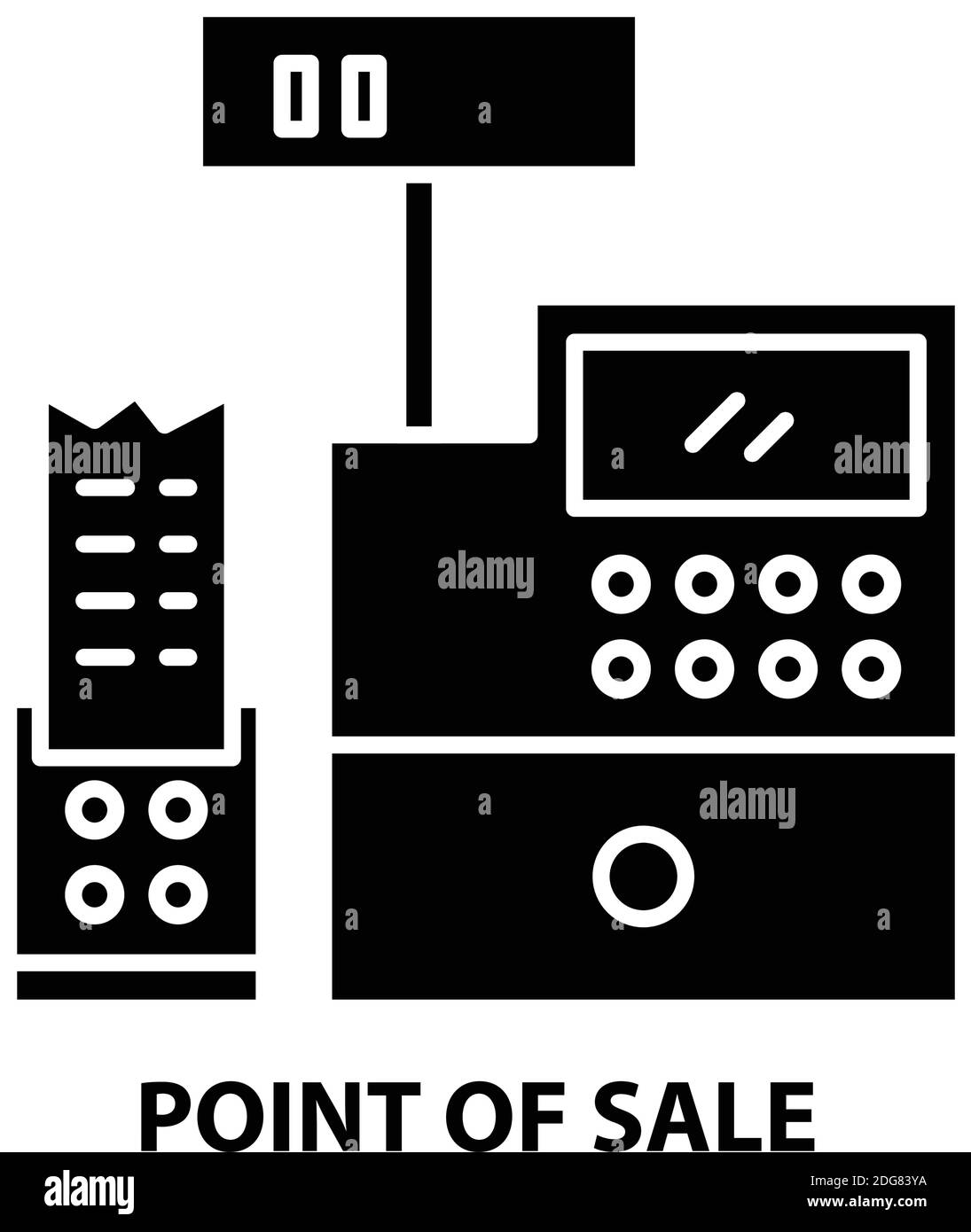 icona del punto vendita, segno vettoriale nero con tratti modificabili, illustrazione del concetto Illustrazione Vettoriale