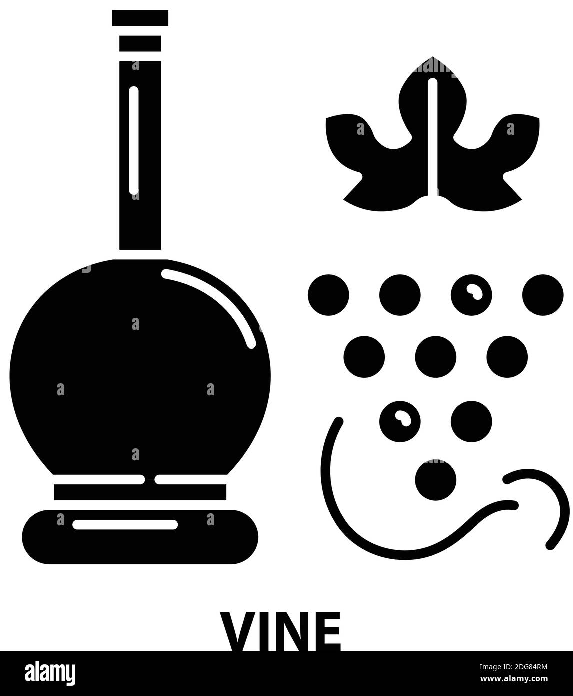 icona della vite, segno vettoriale nero con tratti modificabili, illustrazione del concetto Illustrazione Vettoriale